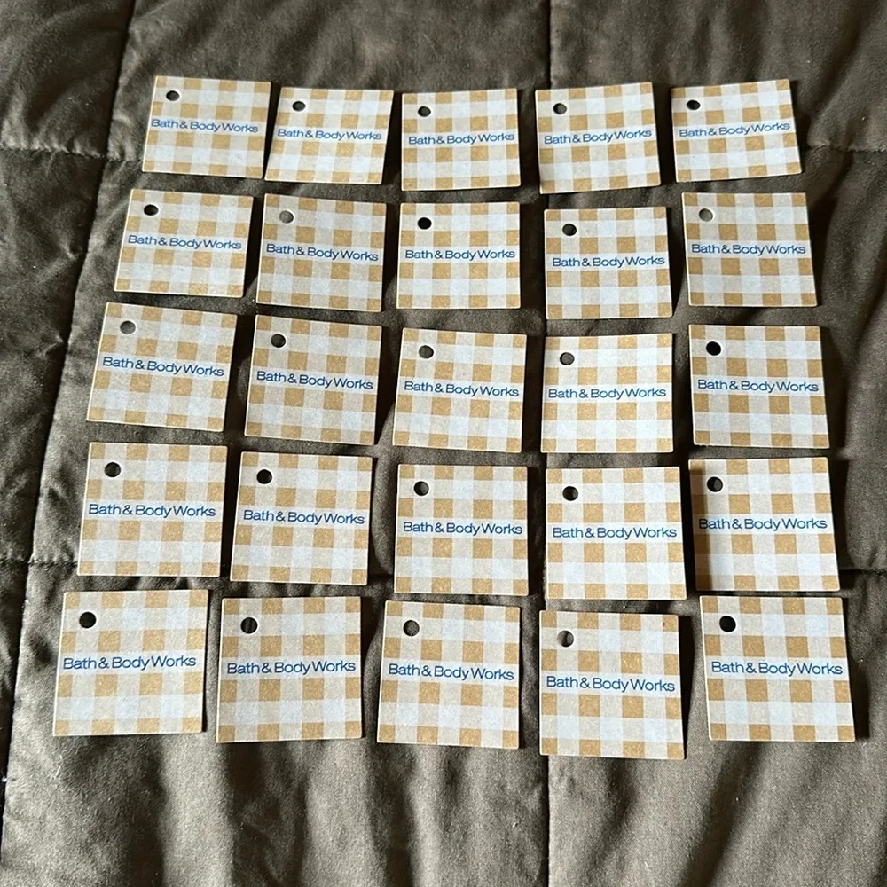 Bath & Body Works Small Cardboard Gingham Gift Tags